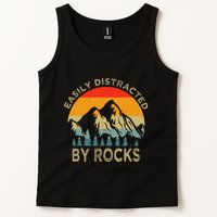 Easily Distracted By Rocks Vintage Funny Rocks Tank Top