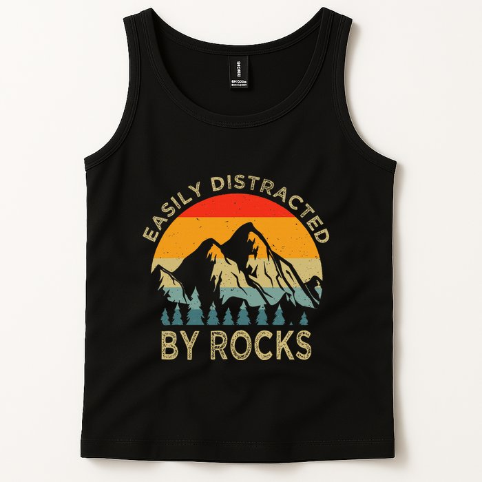 Easily Distracted By Rocks Vintage Funny Rocks Tank Top