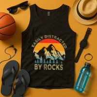 Easily Distracted By Rocks Vintage Funny Rocks Tank Top