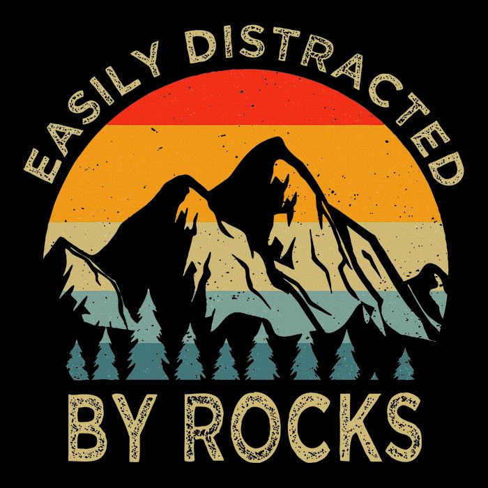 Easily Distracted By Rocks Vintage Funny Rocks Tank Top