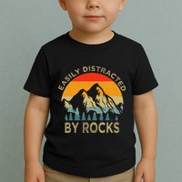 Easily Distracted By Rocks Vintage Funny Rocks Toddler T-Shirt