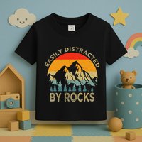 Easily Distracted By Rocks Vintage Funny Rocks Toddler T-Shirt