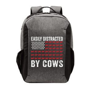 Easily Distracted By Cows Gift Funny Cow American Flag Cool Gift Vector Backpack