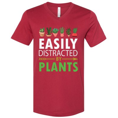 Easily Distracted By Plants V-Neck T-Shirt