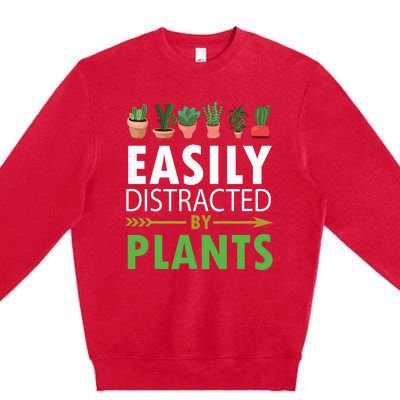 Easily Distracted By Plants Premium Crewneck Sweatshirt