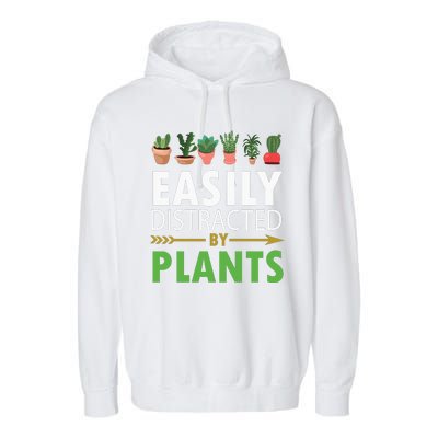 Easily Distracted By Plants Garment-Dyed Fleece Hoodie