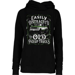 Easily Distracted By Old Pickup Trucks Easily Distracted By Womens Funnel Neck Pullover Hood