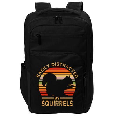 Easily Distracted By Squirrels Vintage Funny Squirrel Impact Tech Backpack