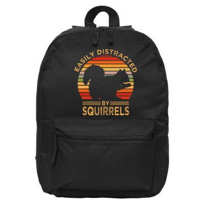 Easily Distracted By Squirrels Vintage Funny Squirrel 16 in Basic Backpack