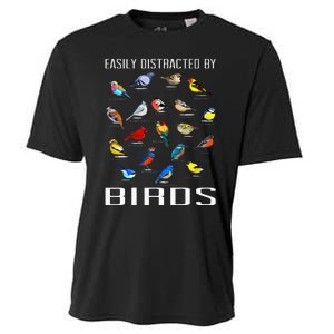 Easily Distracted By Birds Birdwatching Lover Birdwatcher Cooling Performance Crew T-Shirt