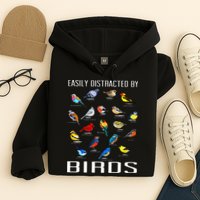 Easily Distracted By Birds Birdwatching Lover Birdwatcher Hoodie