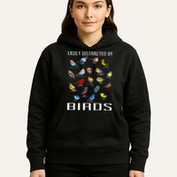 Easily Distracted By Birds Birdwatching Lover Birdwatcher Hoodie