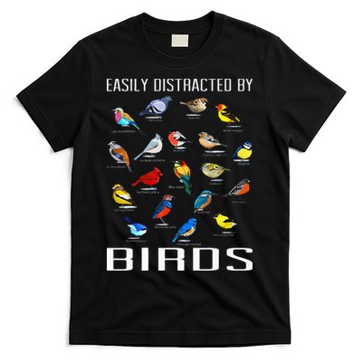 Easily Distracted By Birds Birdwatching Lover Birdwatcher T-Shirt