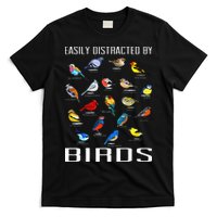 Easily Distracted By Birds Birdwatching Lover Birdwatcher T-Shirt