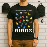 Easily Distracted By Birds Birdwatching Lover Birdwatcher T-Shirt