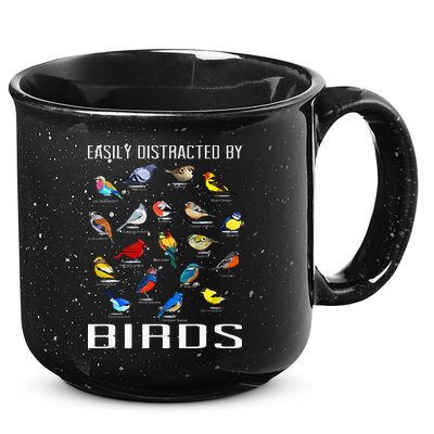 Easily Distracted By Birds Birdwatching Lover Birdwatcher 15oz Campfire Ceramic Mug