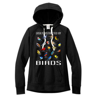 Easily Distracted By Birds Birdwatching Lover Birdwatcher Women's Fleece Hoodie