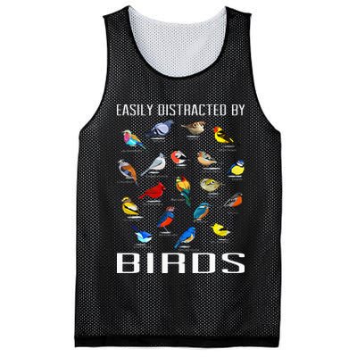 Easily Distracted By Birds Birdwatching Lover Birdwatcher Mesh Reversible Basketball Jersey Tank
