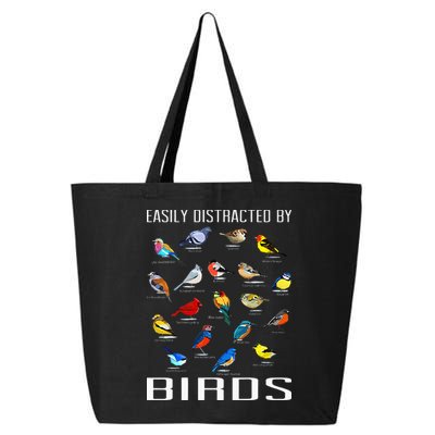 Easily Distracted By Birds Birdwatching Lover Birdwatcher 25L Jumbo Tote