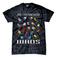Easily Distracted By Birds Birdwatching Lover Birdwatcher Tie-Dye T-Shirt