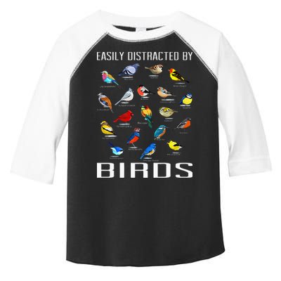 Easily Distracted By Birds Birdwatching Lover Birdwatcher Toddler Fine Jersey T-Shirt