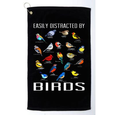 Easily Distracted By Birds Birdwatching Lover Birdwatcher Golf Towel
