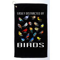 Easily Distracted By Birds Birdwatching Lover Birdwatcher Golf Towel