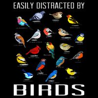 Easily Distracted By Birds Birdwatching Lover Birdwatcher Toddler T-Shirt