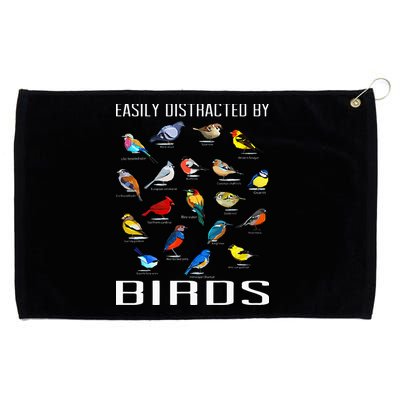 Easily Distracted By Birds Birdwatching Lover Birdwatcher Grommeted Golf Towel