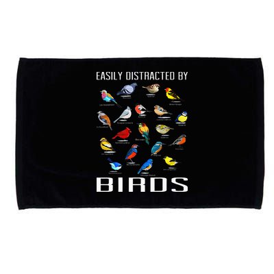 Easily Distracted By Birds Birdwatching Lover Birdwatcher Microfiber Hand Towel