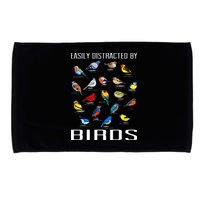 Easily Distracted By Birds Birdwatching Lover Birdwatcher Microfiber Hand Towel