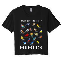 Easily Distracted By Birds Birdwatching Lover Birdwatcher Crop Top