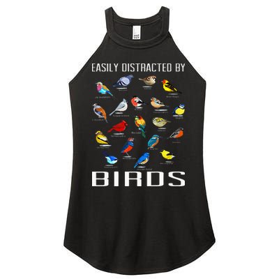 Easily Distracted By Birds Birdwatching Lover Birdwatcher Women's Perfect Tri Rocker Tank