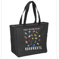 Easily Distracted By Birds Birdwatching Lover Birdwatcher Zip Tote Bag