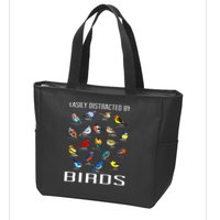 Easily Distracted By Birds Birdwatching Lover Birdwatcher Zip Tote Bag