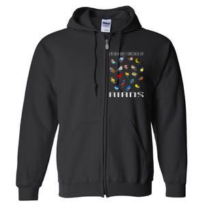 Easily Distracted By Birds Birdwatching Lover Birdwatcher Full Zip Hoodie