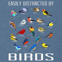 Easily Distracted By Birds Birdwatching Lover Birdwatcher Garment-Dyed Sweatshirt