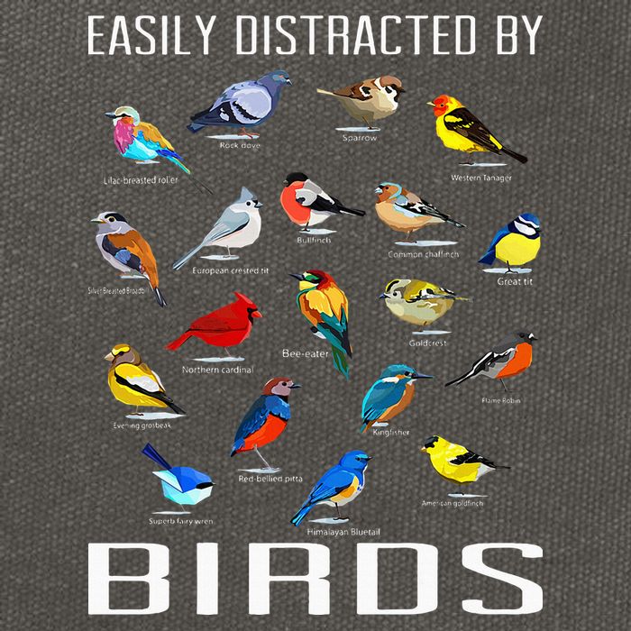 Easily Distracted By Birds Birdwatching Lover Birdwatcher Cotton Canvas Backpack
