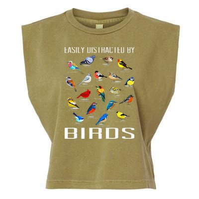Easily Distracted By Birds Birdwatching Lover Birdwatcher Garment-Dyed Women's Muscle Tee