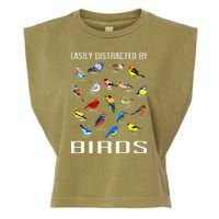Easily Distracted By Birds Birdwatching Lover Birdwatcher Garment-Dyed Women's Muscle Tee