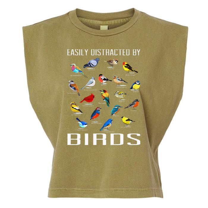 Easily Distracted By Birds Birdwatching Lover Birdwatcher Garment-Dyed Women's Muscle Tee