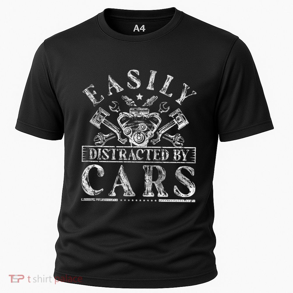 Easily Distracted By Cars Auto Mechanic Cooling Performance Crew T-Shirt