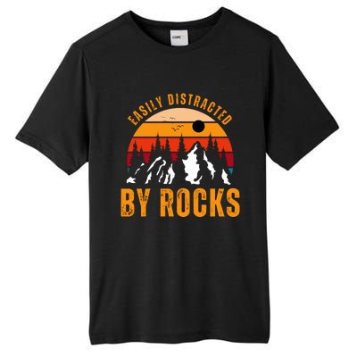 Easily Distracted By Rocks Vintage Funny Rocks Tall Fusion ChromaSoft Performance T-Shirt