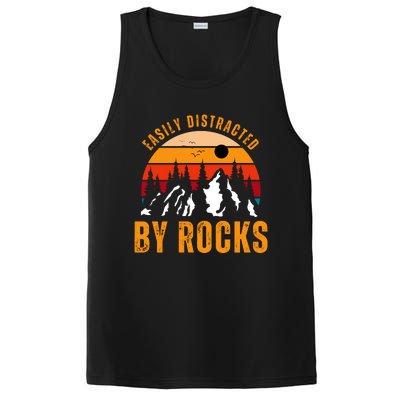 Easily Distracted By Rocks Vintage Funny Rocks PosiCharge Competitor Tank