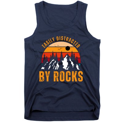 Easily Distracted By Rocks Vintage Funny Rocks Tank Top