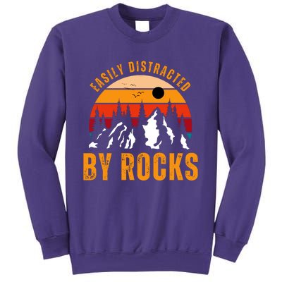 Easily Distracted By Rocks Vintage Funny Rocks Sweatshirt