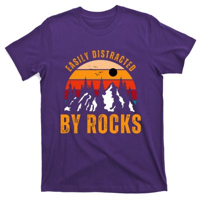 Easily Distracted By Rocks Vintage Funny Rocks T-Shirt