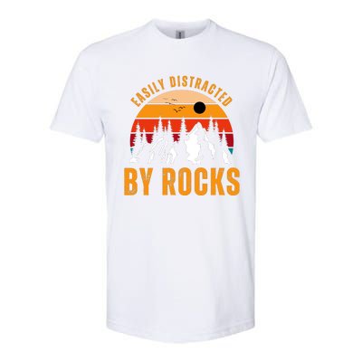 Easily Distracted By Rocks Vintage Funny Rocks Softstyle® CVC T-Shirt