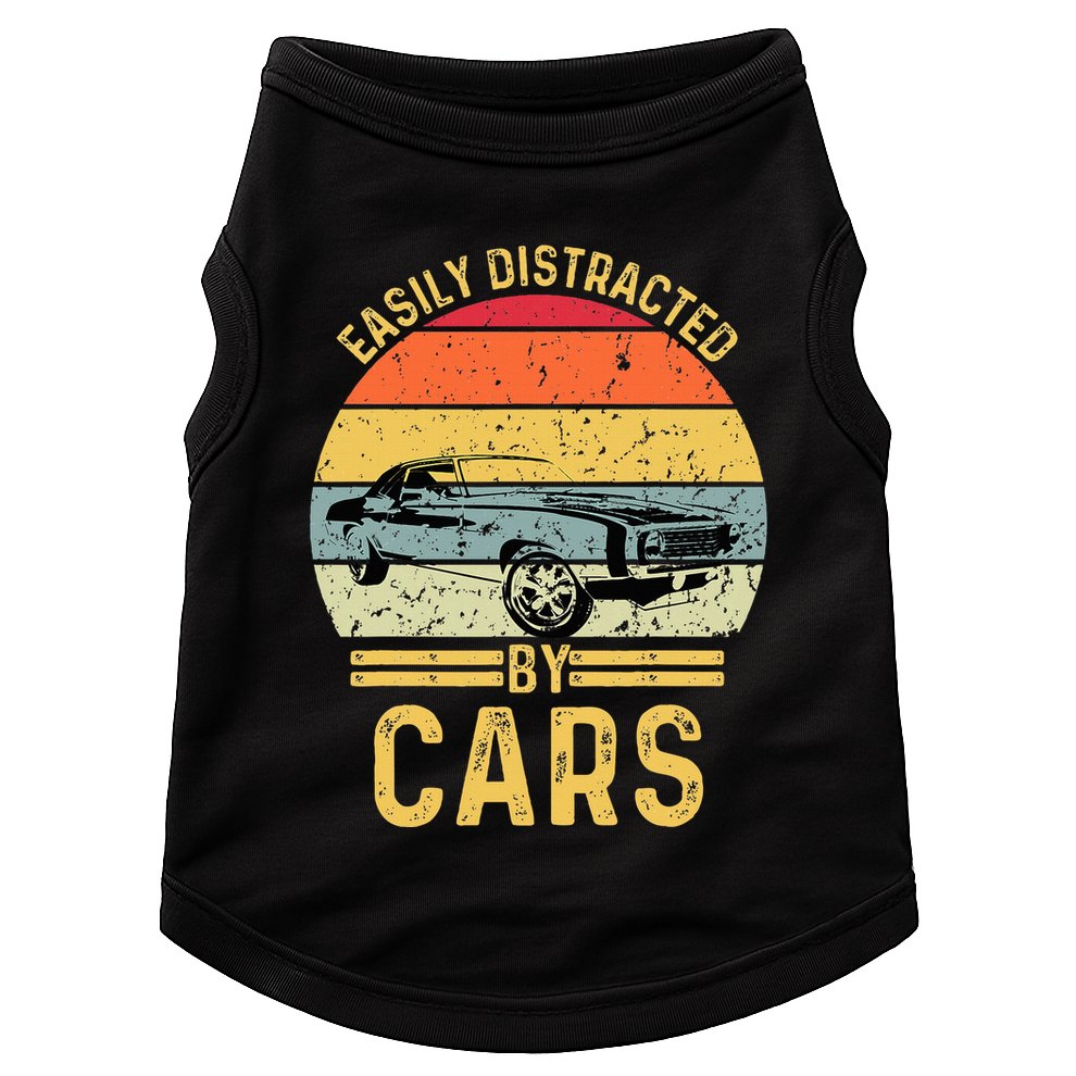 Easily Distracted By Cars Automobile Car Lover Doggie Tank