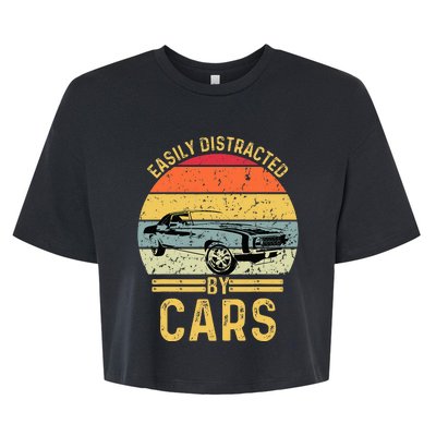 Easily Distracted By Cars Automobile Car Lover Bella+Canvas Jersey Crop Tee